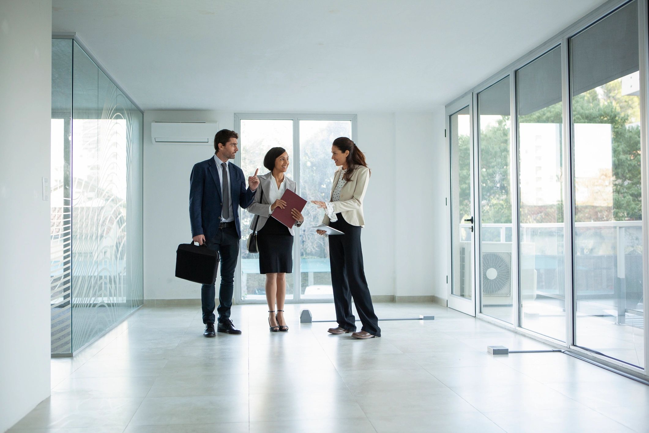 Property management team collaborating in a meeting