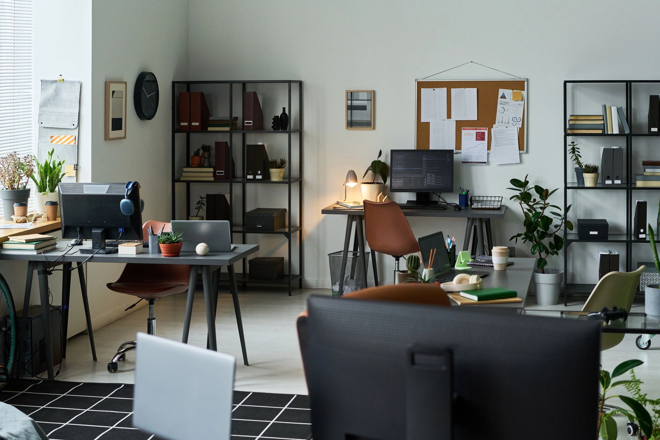 Organized office environment supporting property management operations