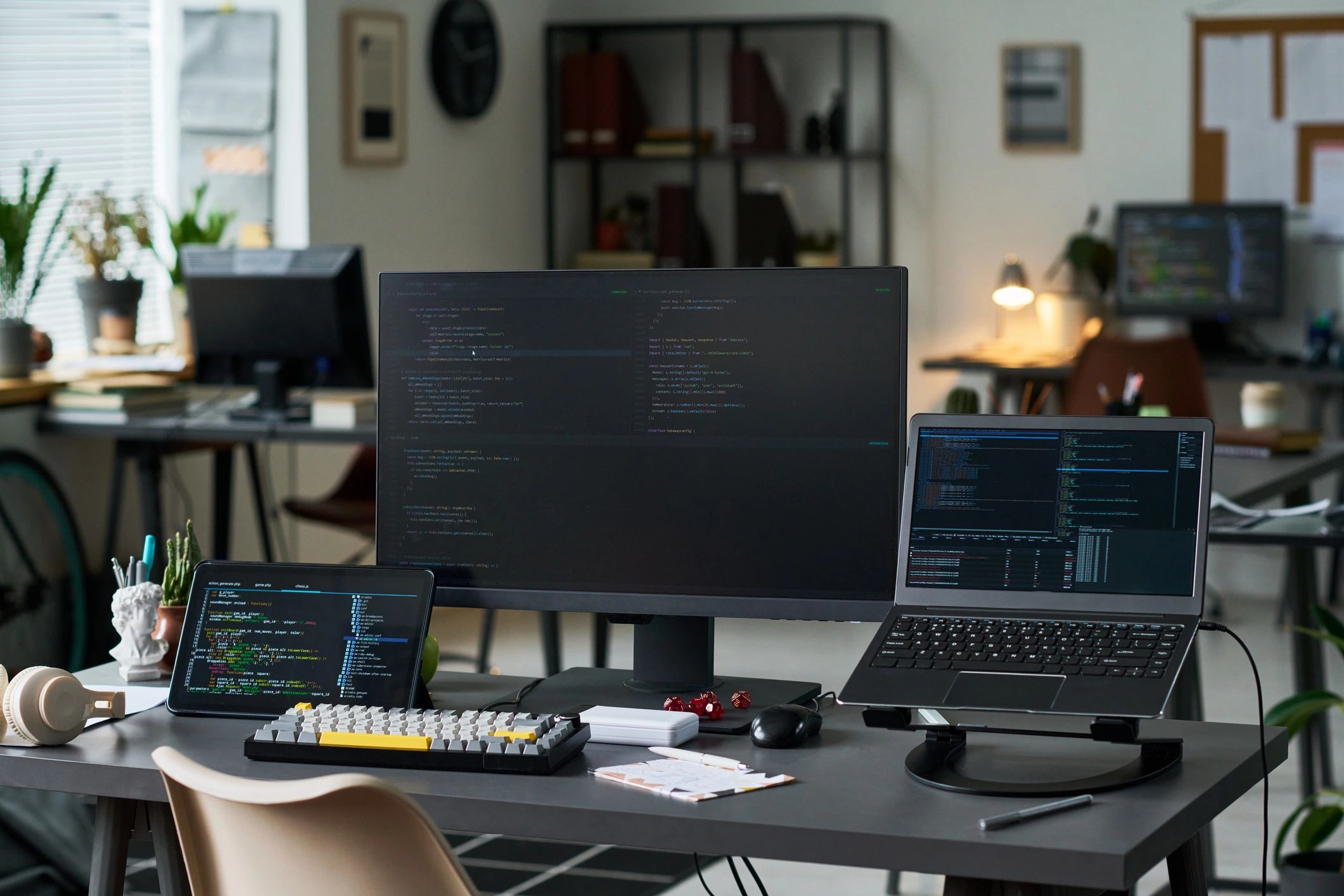 Professional office workstation representing secure administrative processes